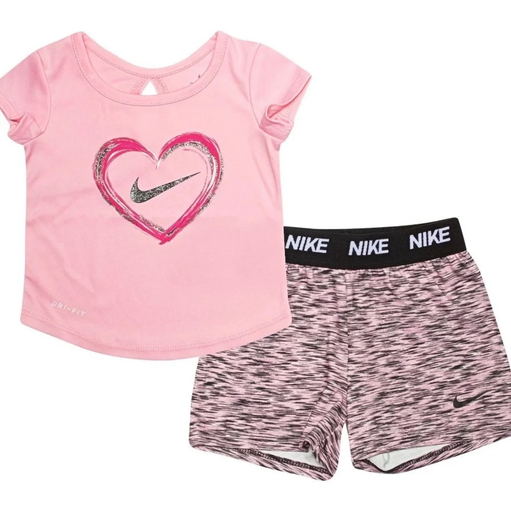 Nike Kids Pink and Black Matching Set